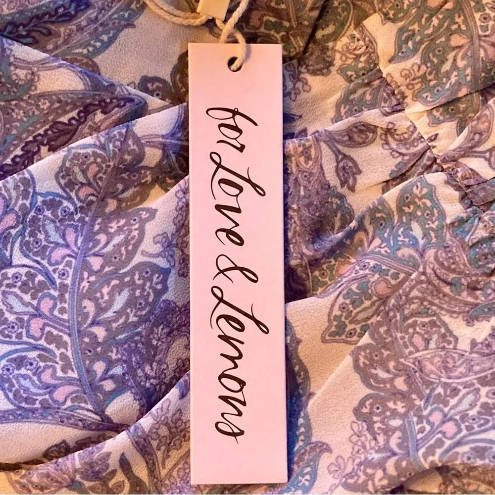 NEW REVOLVE For Love and Lemons Paisley Floral Ruched Mini Skirt Gray Pink XL